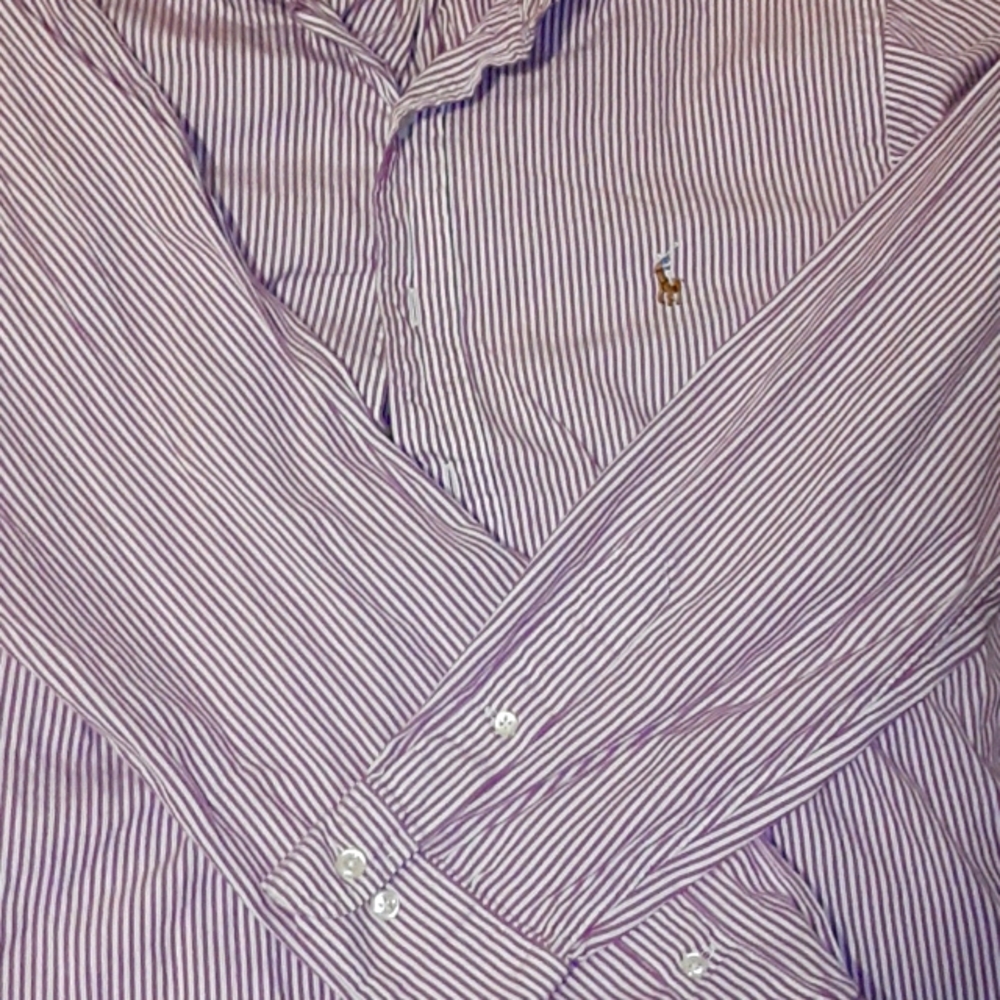 COPY - 🌌 Men's  purple striped button up Ralph La